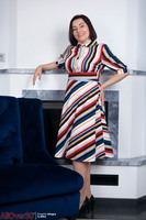 47 Year Old Allegra Spreads Hairy Bush at AllOver30 Free